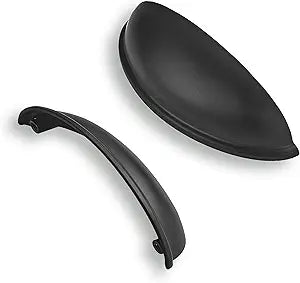 10 Pack 4" Drawer Pulls Matte Black Cabinet Cup Pulls Kitchen Hardware Cabinet Handles Drawer Handles Knobs 4 inch (102mm) Center to Center