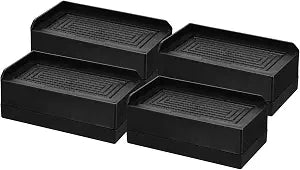 uxcell 4Pcs Bed Risers, Square Heavy Duty Stackable Lift Block to 1.9 Inch, Plastic Furniture Risers for Desk, Chair, Table, Sofa Legs, Refrigerator, Washing Machine, Black