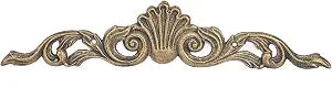 Sungmor Antique Gold Cast Iron Wall Pediment -Ornate Scroll & Shell Design