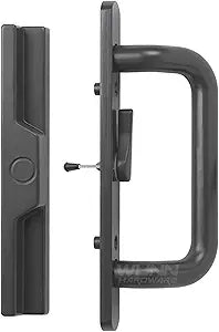 Center Latch Handle Set for Sliding Patio Doors Repair - Patio Glass Door Handle Replacement, Right-Handed Orientation, Fits 3-15/16 Screw Hole Spacing - Center Latch (Bronze)