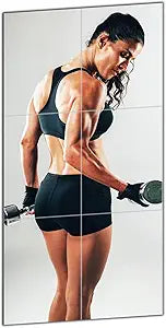 Mirrors Tiles 6 PCS 17.9" L x 12" W Gym Mirrors Wall Mounted Mirror Bendable Acrylic Frameless Full Length Mirror Tiles for Home Gym Bedroom Door & Bathroom