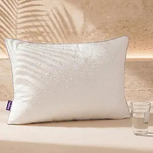 Mellow Hotel Pillow Waterproof & Stain-Resistant Down-Alternative Bed Pillow, Hypoallergenic Oeko-TEX Cover, Machine Washable, Stays Fluffy, Support for Side/Back/Stomach Sleepers (Standard)