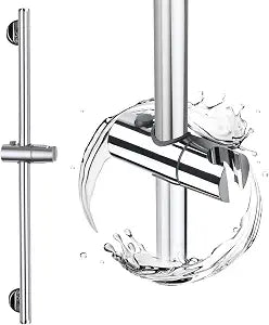 Chrome Shower Slide Bar, Bathroom Shower Slide Bar with Adjustable Handheld Shower Holder, Stainless Steel Slide Slide Bar Wall Mount