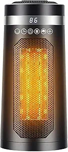 Space heaters for Indoor use, Space heater with humidifier,750w/1500W,Oscillating heater,with Tip-Over,PTC Material Rapid Heating,Humidifier with Ambient Light,12-hour timer, for 50-200 sq ft