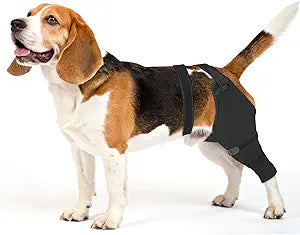 Dog Rear Leg Sleeve to Stop Licking, Hind Leg Protector After TPLO Recovery, ACL Surgery, Wounds or Skin Issues, Soft Breathable Comfortable Cover for Large Medium Small Dogs, L,Right, Black