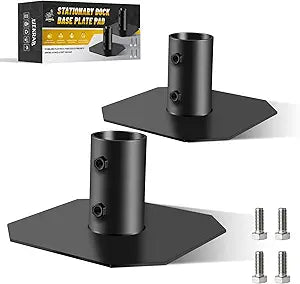 Heavy Duty Dock Base Plate, Professional Dock Hardware for Floating or Stationary Boat Docks, Pole Support Post Holder Mounting Bracket for Aluminum or Steel Pipes 2 Pack