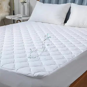 Kingnex Olympic Queen 66x80 Waterproof Quilted Mattress Protector Pad Super Queen Bed Padded Fitted Matress Cover Olympic Queen
