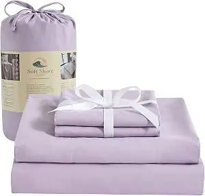 Bed Queen Size Sheets Set 4 Pieces Soft Microfiber Bedding Purple Haze