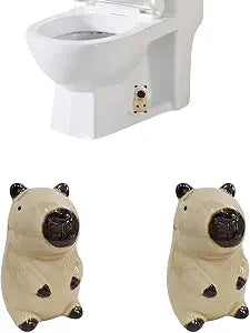 Funny Ceramic Little Bear Toilet Bolt Covers,Interesting Toilet Accessories