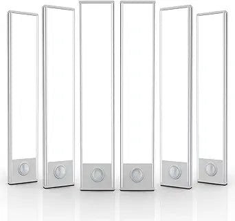 6 Pack Under Cabinet Lighting, 32 LED Motion Sensor Light Indoor Rechargeable Magnetic Closet Lights Battery Operated, Under Counter Lights for Kitchen, Wardrobe, Hallway, Stairs White Light