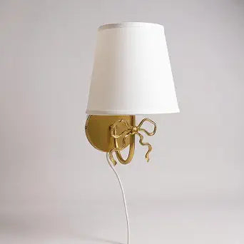 Bow Wall Lamp Elegant Coquette-Style Sconce Light for Bedroom, Hallway & Vanity Decor, Soft Warm Ambient Lighting, Cute Feminine Bow Design for Aesthetic Rooms (Gold)