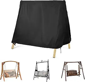 Kasla Outdoor Swing Cover, Waterproof and Heavy-Duty Cover for Patio A Frame Swing Set & Porch Glider Hammock & Porch Swing Stand (88" L84" W65" H)