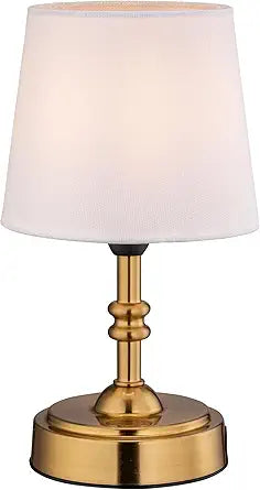 OBright Seraph mini Cordless LED Table Lamp with Dimmer, Built-in Rechargeable Battery, 3-Level Brightness, Patio Table Lamp, Bedside Night Lamp, Ambient Light for Restaurant, Antique Brass