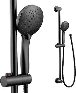 Moen Eco Performance 5 Funtion Handheld Showerhead, 30 Inch Slide Bar and 69 Inch Hose, 3558EPBL