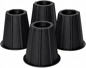 Kings Brand Furniture 6-Inch Heavy Duty Round Bed Risers Set of 4 Durable Furniture Elevators for Beds, Sofas, Chairs & Desks, Recessed Top, Supports Up to 800 lbs, Black
