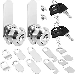 5/8'' Alloy Cam Locks with Keys, 5 Replacement Lock Plates