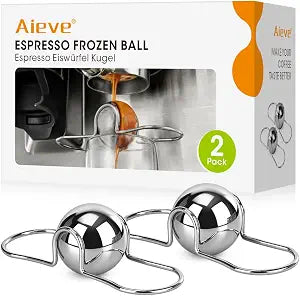 AIEVE 2 Pack Espresso Cooling Ball, Stainless Steel Espresso Accessories