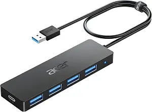 Acer USB Hub 4 Ports, Multiple USB 3.0 Hub, USBA Splitter for Laptop/PC 2FT