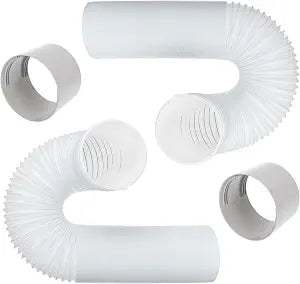 Air Conditioner Exhaust Vent Hose - 5.9" Diameter, 59" Length, Universal Clockwise Thread Air Vent Compatible with Honeywell, Whynter, Frigidaire 2 hoses w/ 2 couplers 4pcs