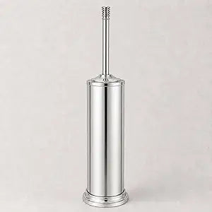 Chrome Toilet Brush and Holder SetExtra Long Handled Toilet Bowl Brush and HolderStainless Steel Heavy Duty Toilet Brush for Bathroom,Deep Cleaning Modern Toilet Cleaner Slip Base