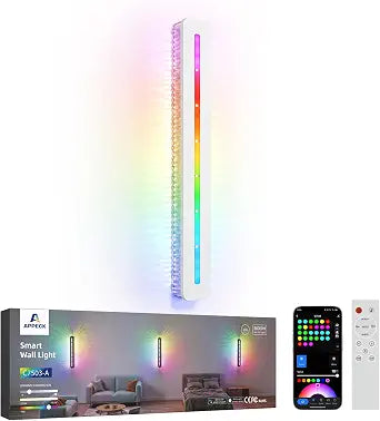 APPECK LED Wall Light 1 Pack, 15.8 Inch Plug in Wall Sconce RGBCW, Dimmable