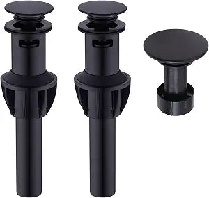 2 Pack Matte Black Pop Up Drain for Bathroom Sink with Overflow
