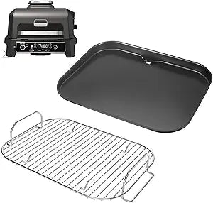 Griddle Plate and Rack for Ninja Woodfire Outdoor Grills OG800 OG900 Series, Flat Top Griddle Plate for Ninja XSKGRDPLT Woodfire Pro Connect XL Grill OG850 OG951 OG952