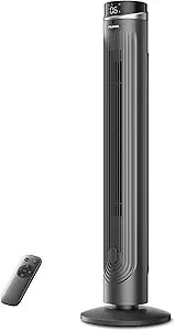 Pelonis 42-Inch Tower Fan for bedroom, Standing Fan with 90┬░ Oscillation, 28ft/s, 5 Speeds & 4 Modes, Eco Mode, 12H Timer, 23dB Quiet, Remote Control, Easy Assembly, LED Display