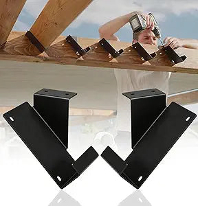 16 Pair Joist Hanger for 2x4, 45 Degree Louver Brackets, Black Powder Coated Face Mount Joist Hangers, Hurricane Ties for Rafters,Tie Brackets for Floor Deck and Ceiling Joists