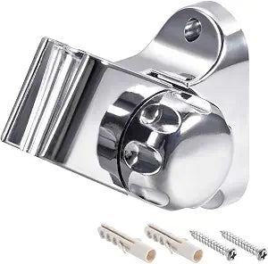 uxcell Shower Head Holder Adjustable ABS Wall Mount Handheld Shower Bracket Silver Tone 72x50x80mm