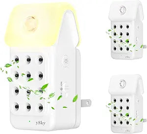 ySky Plug In Air Purifier for Home(3Packs), Negative Ion Air purifiers with Motion Sensor,Quiet Mini Air Ionizers for home,Bathroom,Bedroom,Portable Air ionizer for Odor,Pet smell