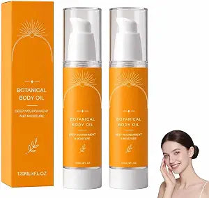 Evora Botanical Body Oil, Body Oil with Wakame Algae, Passionflower Seed Oils & Brazil Nut,Non-Greasy Lightweight Firming Massage Oil for Smoother,Daily Body Care,120 ml (2Pcs)