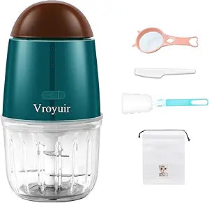 Mini Food Processor, Cordless Small Food Chopper & Blender for Meat,Vegetables,Fruit 200W Portable,6 Sharp Blades1.3 Cup (10 oz) Glass Container, Dishwasher Safe Compact Kitchen Gadget (Green)