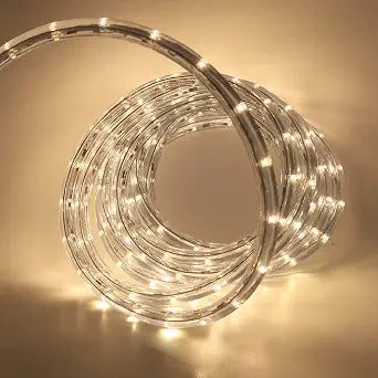 3.3ft 2-Wire Waterproof LED Rope Light Kit,110V-120V PVC 30 LED/M Tube Lights Strip for Background Lighting, Outdoor Decorative Lighting, Christmas(Warm White)