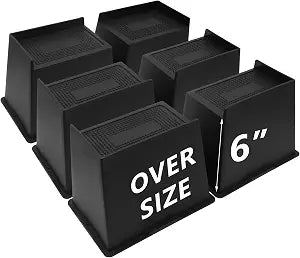 6 Pack Bed Risers 6 inch Heavy Duty, Oversized Furniture Risers, Extra Wide Bed Lifts Risers for Table, Sofa, Dorm Twin XL, Couch, Desk, Bed Frame Risers Supports Up to 6,500 Lbs