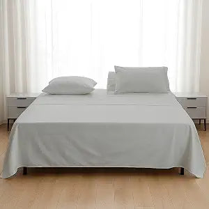 Flex Head King Sheets for Sleep Number Bed - Ultra Soft 4 Piece Microfiber Flex Top King Sheet Set with 34" Top Split, Fits Mattresses up to 15" Deep, Light Grey