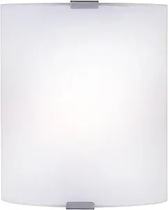 Canarm 1-Light Wall Sconce, Frosted Glass Shade with Gray Accents, Low-Profile Transitional Wall Lighting for Bedroom, Hallway or Living Room
