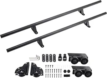 6.6FT Rolling Library Sliding Ladder Hardware Kit, Floor Roller with Brake,Library Ladder Hardware Kit Max Load 300lbs
