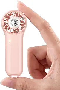 DREAMME Mini Handheld Fan, Mini Portable Fan, 4-Speed Personal Small Fan, Cute Pocket Lash Fan, Rechargeable Operated Cooling Fan for Travel, Cruise Ship Essentials, Eyelash, Makeup, Pink