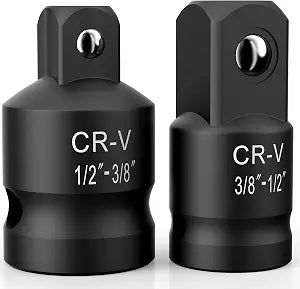 2PCS Impact Socket Adapter & Reducer Set, 1/2"F to 3/8"M & 3/8"F to 1/2"M