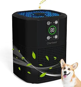 Air Purifiers for Bedroom Home Up to 1350 Ft, Oterbear Room Air Cleaner with H13 True HEPA Filter with Sleep Mode, Aroma Function, Ambient Light, Remove Dander Smoke Pollen Odor, Black