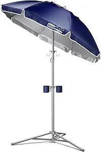 Wondershade Ultimate Portable Sun Shade Umbrella Lightweight Adjustable Outdoor Patio & Beach Umbrella with Tripod Base (Navy)