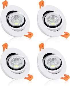 2 Inch Eyeball Gimbal LED Recessed Lighting, Dimmable Downlight, 3W (35W Halogen Equivalent) Adjustable Spotlight, 5000K Daylight White, CRI80+, Ceiling Light with LED Driver (4 Pack)