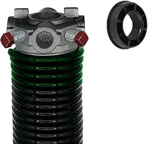 Garage Door Torsion Spring (243 x 1.75 x 35) | 1" Nylon Bushing | Left Hand Wound Replacement (Right Side) (Cone Color: Black)