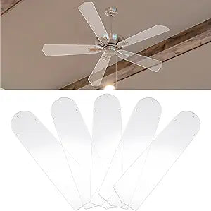 CroBlissful 5 Pcs 16-1/2'' Ceiling Fan Blades for 42" Clear Acrylic Ceiling Fan Blades Replacement Universal Substitution for Indoor Outdoor Replacement Use (Pointed Head)