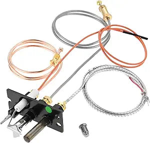 4021-736 Pilot Assembly Repair Kit Natural Gas (NG) Replaces 485-510A/2103-010 with Thermocouple and Thermopile. Replacement for Heat N Glo, Heatilator & Quadrafire Fireplaces