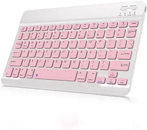Bluetooth Keyboard Compatible with iPad 10th Generation, Rechargeable Portable 10 inch Wireless Keyboard for iPhone, iPad mini, Samsung Tablets Keyboards Ultra-Slim, Travel Office Computer Accessories