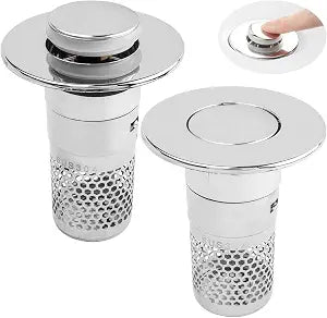Yakamoz 2Pcs Bathroom Sink Drain Strainer, Pop-up Sink Drain Stopper