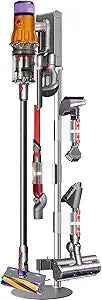 Lasvea Height-Adjustable Vacuum Stand for Dyson V7 V8 V9 V10 V11 V15 Gen5,Stainless Steel Holder with 4 Clips & 9 Accessory Storage,Tool-Free Assembly