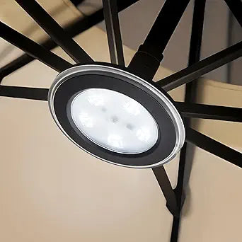 Vitnucrol LED Patio Umbrella Lights with Remote, 4000mAh Rechargeable Portable Outdoor Cantilever Umbrella Lamp with 3 Brightness, Dimmable Camping Lights for Offset Umbrellas, Tents